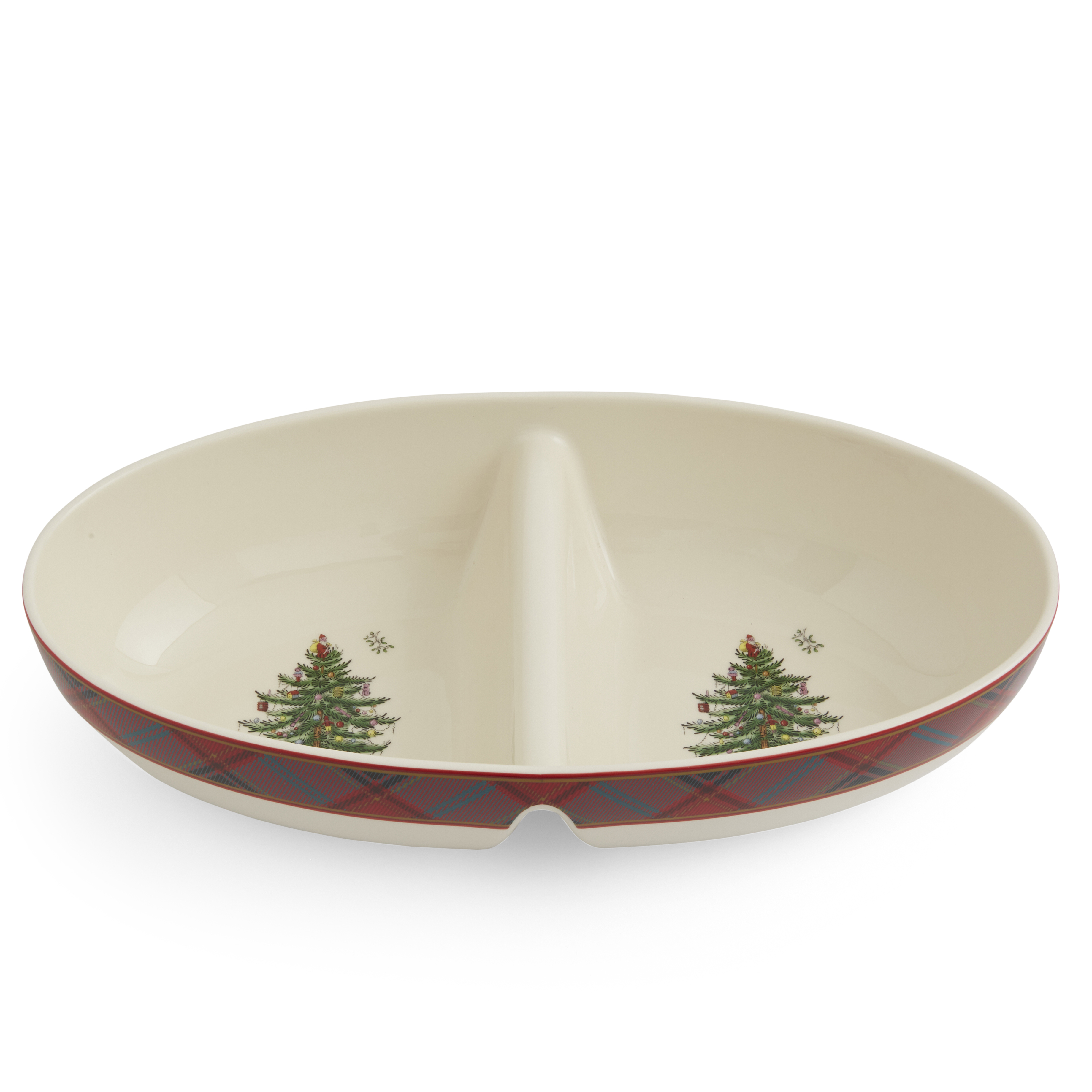 Christmas Tree Tartan Oval Divided Server image number null